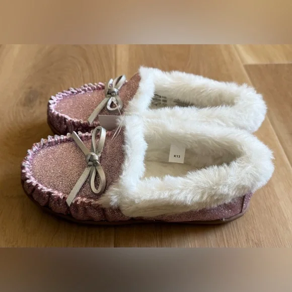 J. Crew Girls' Glitter Moccasin slippers - BS628 - Size 13 - NWT - Picture 3 of 8
